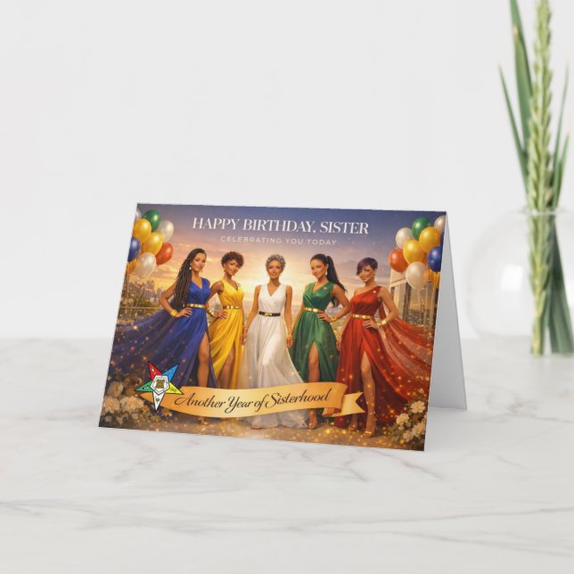 Carte d'anniversaire élégante OES 2 (Devant)