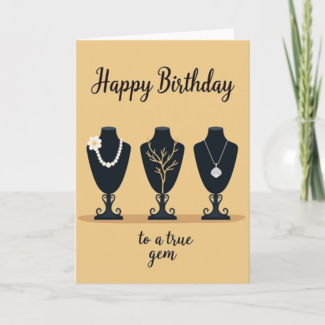 Carte d'anniversaire élégante Pearl Bloom (Devant)