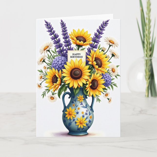 Carte d'anniversaire Élégante Pitcher (Devant)