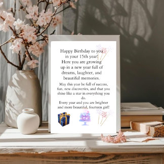 Carte d'anniversaire élégante pour elle – Vœu pers