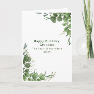 Carte d'anniversaire élégante pour grand-mère Euca