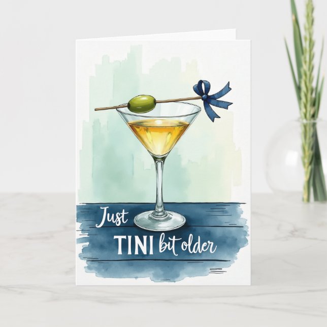 Carte d'anniversaire Élégante pour une Boisson (Devant)