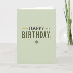 Carte d'anniversaire élégante vert sauge
