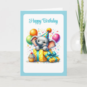 Carte d'anniversaire éléphant