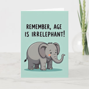 Carte d'anniversaire éléphant gris