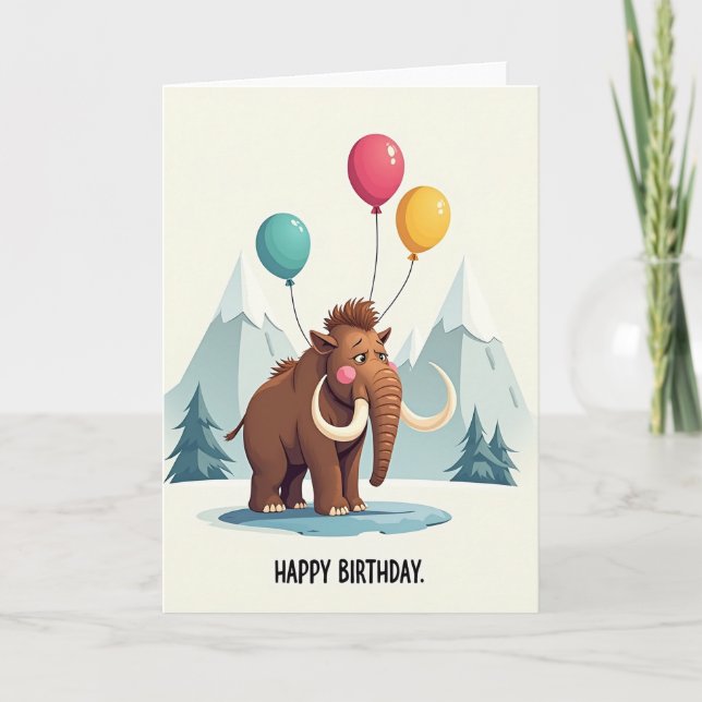 Carte d'anniversaire éléphant pensif (Devant)