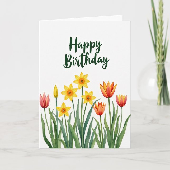Carte d'anniversaire Emerald Bloom (Devant)