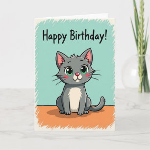 Carte d'anniversaire Emerald Eye Kitty