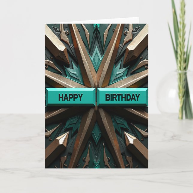 Carte d'anniversaire Emeraude Bijou (Devant)