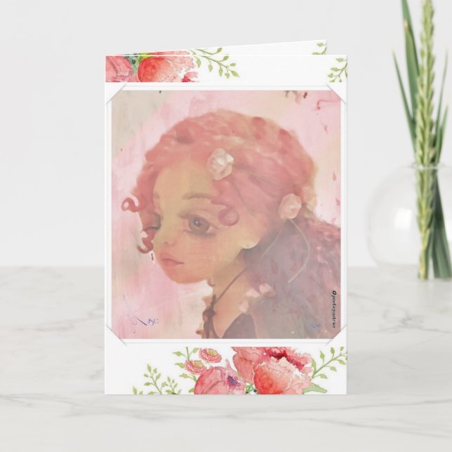 Carte d'anniversaire émouvante - Big Eye Girl (Devant)