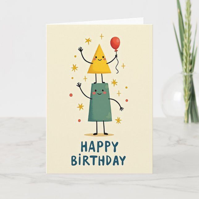 Carte d'anniversaire empilée ludique (Devant)