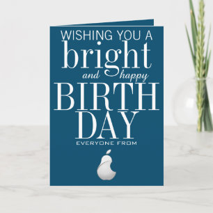 Carte d'anniversaire employé bleu Ajoutez votre lo