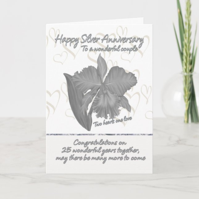 Carte d'anniversaire en argent - Carte du 25e anni (Devant)