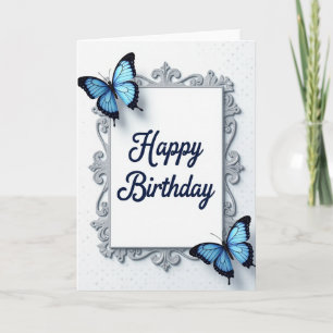 Carte d'anniversaire en argent exquise