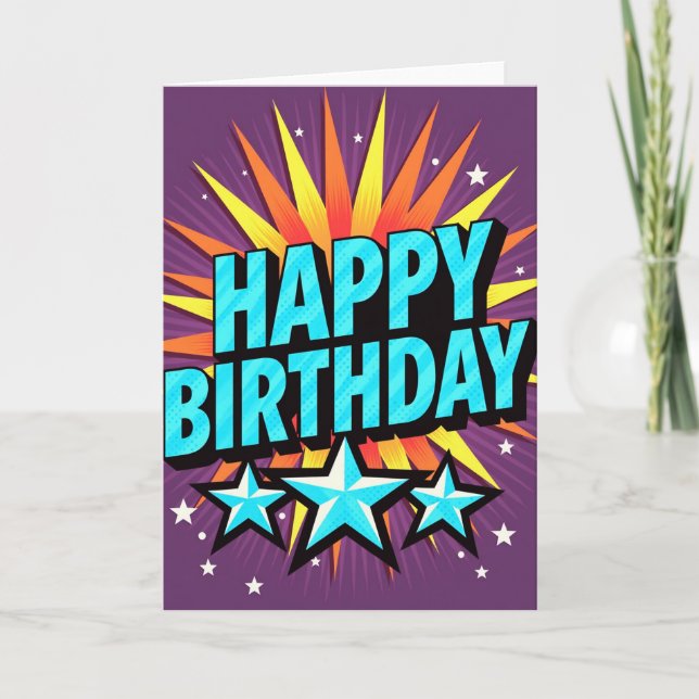 Carte d'anniversaire en bloc 3D (Devant)