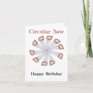 Carte d'anniversaire en bois "scie circulaire"
