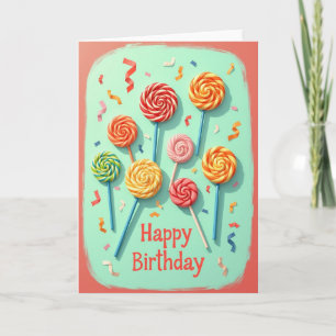 Carte d'anniversaire en bonbons en spirale