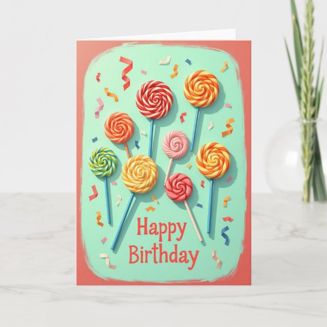 Carte d'anniversaire en bonbons en spirale (Devant)