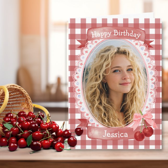 Carte d'anniversaire en cerisier de style rustique (Créateur téléchargé)