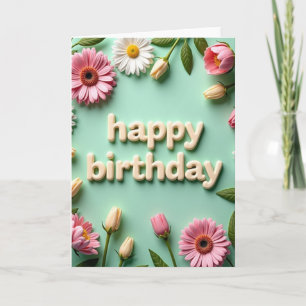 Carte d'anniversaire en crème sculptée