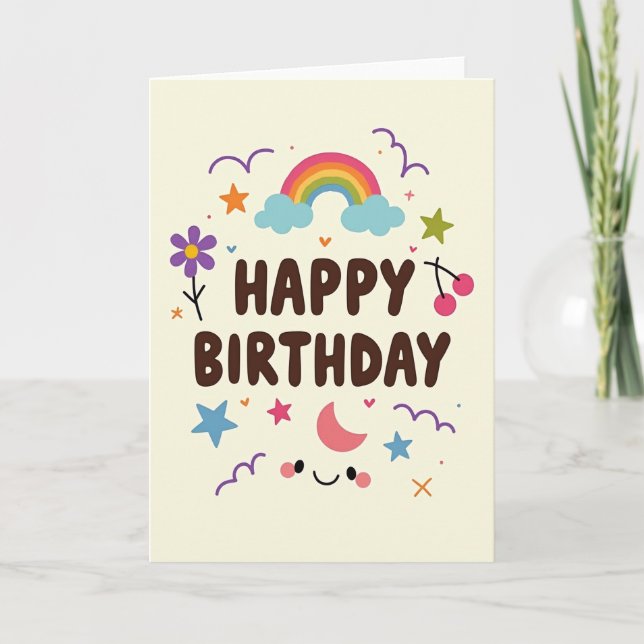 Carte d'anniversaire en feutre (Devant)