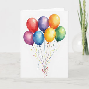 Carte d'anniversaire en forme de ballon en art