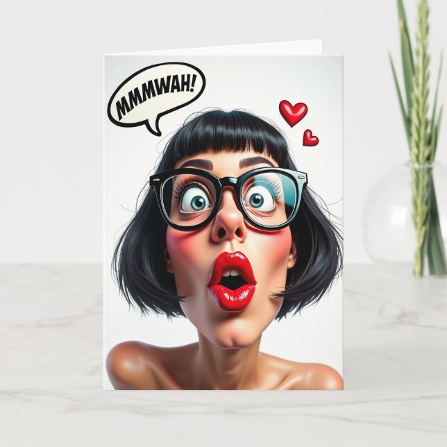 Carte d'anniversaire en gros plan douce (Devant)