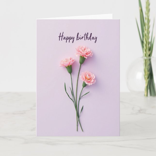 Carte d'anniversaire en Lavande Douce (Devant)