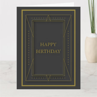 Carte d'anniversaire en noir et or