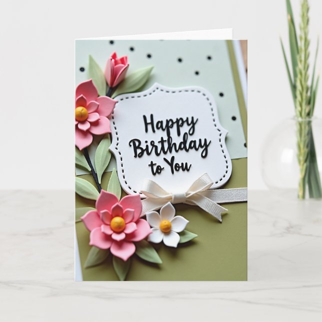 Carte d'anniversaire en papercraft (Devant)