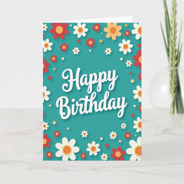 Carte d'anniversaire en papier découpé (Devant)