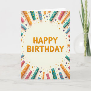 Carte d'anniversaire en papier découpé douce