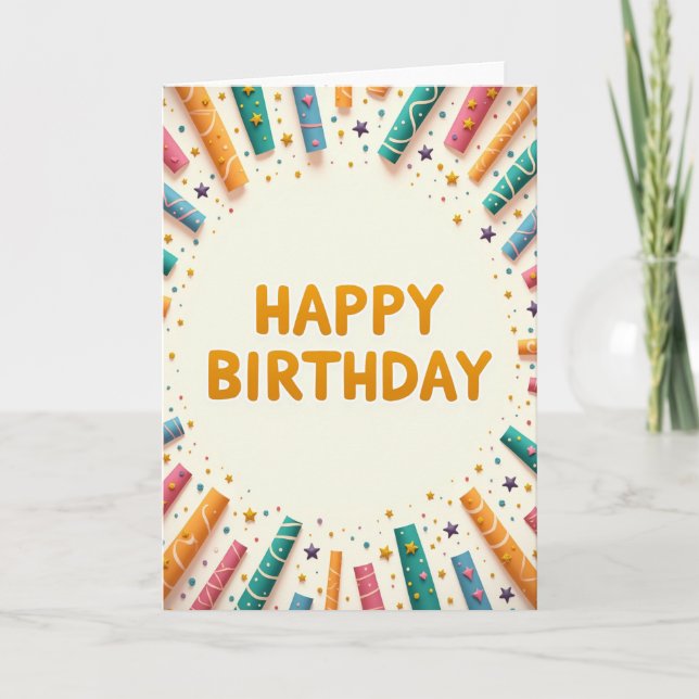 Carte d'anniversaire en papier découpé douce (Devant)