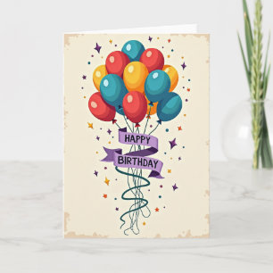 Carte d'anniversaire en parchemin nostalgique