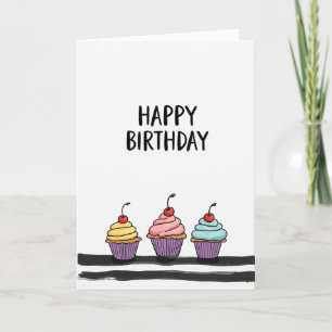 Carte d'anniversaire en pâtisserie colorée