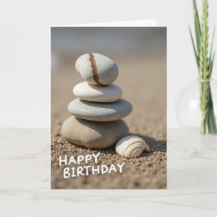 Carte d'anniversaire en pierres paisibles