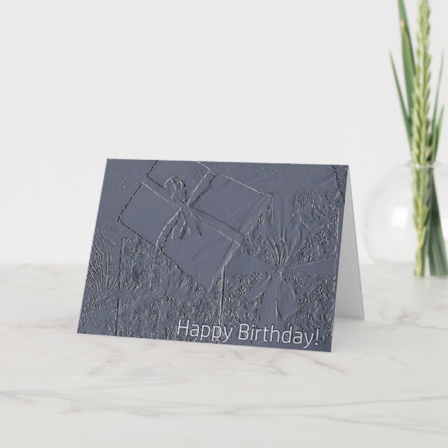 Carte d'anniversaire en relief bleu pour n'importe (Devant)