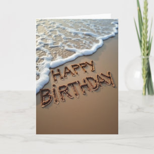 Carte d'anniversaire en sable sculpté