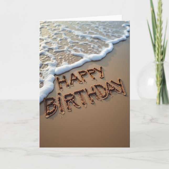 Carte d'anniversaire en sable sculpté (Devant)
