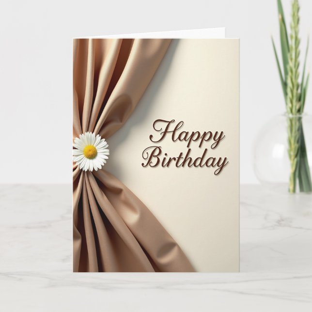 Carte d'anniversaire en tissu doré (Devant)