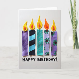 Carte d'anniversaire en tissu festif