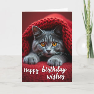 Carte d'anniversaire en tricot écarlate