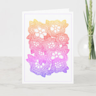CARTE D'ANNIVERSAIRE EN TRICOT FLEURI