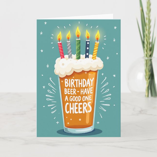 Carte d'anniversaire en verre à bougie (Devant)
