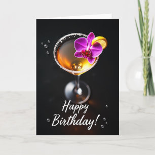 Carte d'anniversaire en verre ambré Luxe
