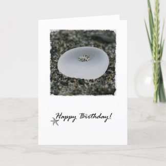 Carte d'anniversaire en verre de mer
