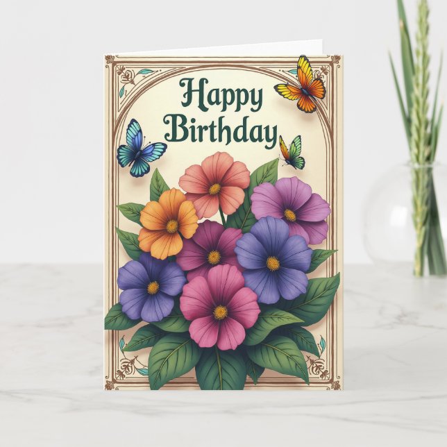Carte d'anniversaire encadrée artistique (Devant)