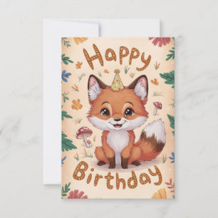 Carte d'anniversaire Enchanted Pastel Fox