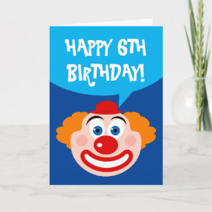 Carte d'anniversaire enfant avec dessin de clown d