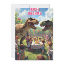 Carte d'anniversaire enfants dinosaure